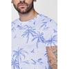 Palmiye Deniz T-Shirt Mavi-Beyaz