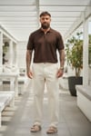 Polo  Yaka Merserize T-shirt-Kahve