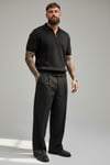 Polo  Yaka Merserize T-shirt-Siyah