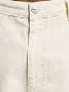 Preto Wide Leg  Cargo Pants-Krem