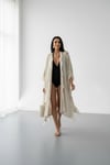 Püsküllü  Kimono-Krem