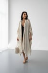 Püsküllü  Kimono-Krem