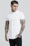 Raglan Kol Hakim Yaka S/s  Gömlek Beyaz-Sarı