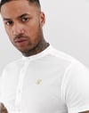 Raglan Kol Hakim Yaka S/s  Gömlek Beyaz-Sarı