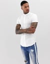 Raglan Kol Hakim Yaka S/s  Gömlek Beyaz-Sarı