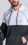 Scuba Kumaş  Kapişonlu Sweat Siyah-Beyaz