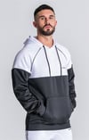 Scuba Kumaş  Kapişonlu Sweat Siyah-Beyaz