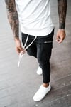 Skinny Fermuarlı  Kargo Jean Siyah