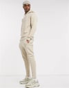 Slim Fit Essantial Jogger  Eşofman Altı Krem