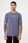 Slim Fit Ters  Logolu T shirt İndigo Mavi