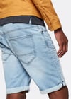 Soft Kumaş Taşlamalı Jean Şort Buz Mavisi
