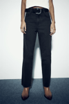Unisex Eskitme Yüksek bel Jean-Siyah