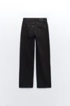 Unisex Eskitme Yüksek bel Jean-Siyah