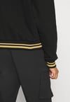 Unisex Önü Kare Logolu Oversize Kapşonlu Sweat Siyah