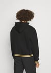 Unisex Önü Kare Logolu Oversize Kapşonlu Sweat Siyah