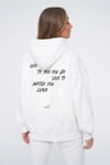 Unisex Oversize Arkası NAkışlı Overlock  Sweat Kirli Beyaz