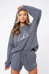 Unisex Oversize Crew Sweat İndigo Mavi