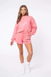 Unisex Oversize Crew Sweat Pembe