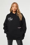 Unisex Oversize Dont Look Back  Kapişonlu  Sweat Siyah