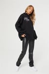 Unisex Oversize Dont Look Back  Kapişonlu  Sweat Siyah