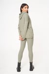 Unisex Oversize Fitilli Kumaş Sweat Haki