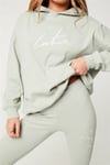 Unisex Oversize Fitilli Kumaş Sweat Su Yeşili