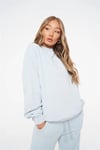 Unisex Oversize Yağ Yıkama  Sweat Mavi Açık