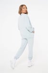 Unisex Oversize Yağ Yıkama  Sweat Mavi Açık