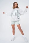 Unisex Oversize Yazı Baskılı ı Sweat Gri-Yeşil