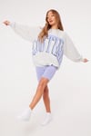Unisex Oversize Yazı Baskılı ı Sweat Gri