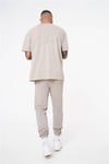 Unisex Oversize Yıkamalı  T shirt Bej