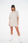 Unisex Oversize Yıkamalı  T shirt Bej