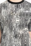 Unisex Oversize Yılan Baskılı  T shirt Beyaz