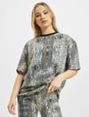 Unisex Oversize Yılan Baskılı  T shirt Beyaz