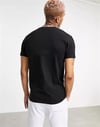 Unisex Slim Fit Baskılı T shirt Siyah