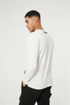 Uzun Kollu Dikiş Şeritli   T shirt Bej