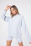Waffle Kumaş ı Kapişonlu  Sweat Mavi