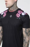 Yakası  Güllü  T shirt Siyah
