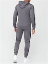 Yandan Şeritli  Scuba Kapişonlu Sweat Gri