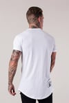 Yanı Gül Baskılı  T Shirt Beyaz