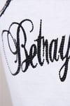 Yanı Gül Baskılı  T Shirt Beyaz