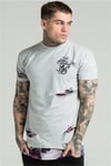 Yırtık Oversize Long T-Shirt Gri