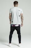Yırtık Oversize Long T-Shirt Gri