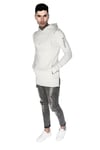 Yırtıklı Kapişonlu  Sweat Kirli Beyaz