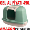Amazon Joy Pet Üçgen Kapalı Kedi Tuvaleti Yeşil Gel Al 35013365 Amazon Pet Center