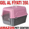 Amazon Tam Açılır Kapalı Kedi Tuvaleti Pembe 52x37x48 cm Gel Al 35000136 Amazon Pet Center