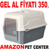 Amazon Tam Açılır Kapalı Kedi Tuvaleti Krem 52x37x48 cm Gel Al 35013259 Amazon Pet Center