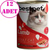 BestPet Kuzu Etli Kedi Konservesi 400gr 12 AD 32125948 Best Pet Yetişkin Kedi Konserve Mamaları Amazon Pet Center