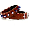 Doggie Comfort Nazar Boncuklu Deri Boyun Tasması Kahverengi SBT-3023 3,0x55 cm 8680782101939 Doggie Köpek Boyun Tasmaları Amazon Pet Center
