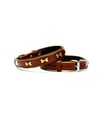 Doggie Comfort Yumuşak Dokulu Metal Kemik Süslü Köpek Boyun Tasması SBT-3062 Kahverengi